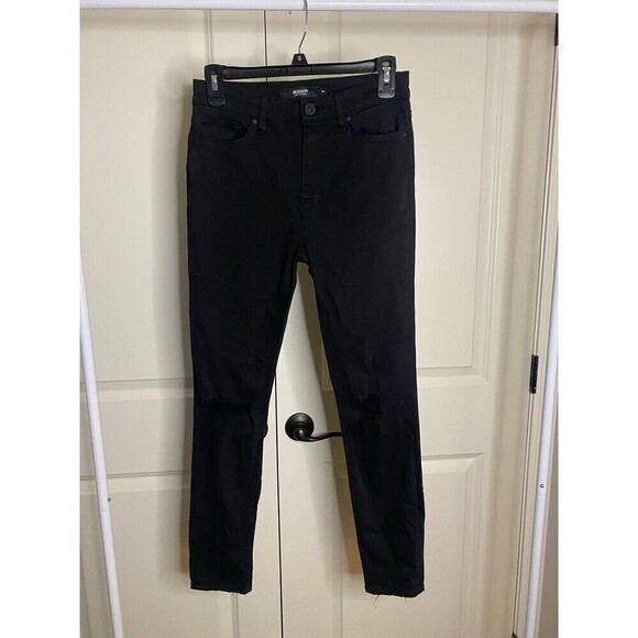 Hudson Jeans Denim - Hudson Barbara super skinny black distressed jeans